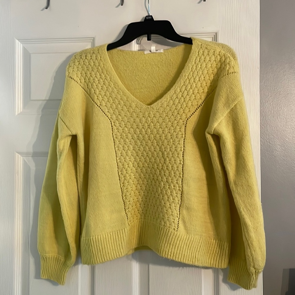 Yellow semi cropped sweater